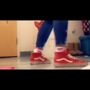 VANS Red and white high top